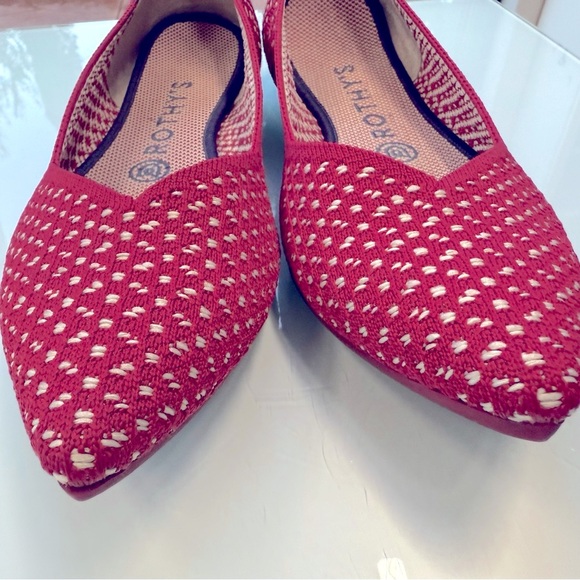 Rothy’s Red Apple Honeycomb Point RETIRED Size 8.5 EXC - Picture 8 of 9